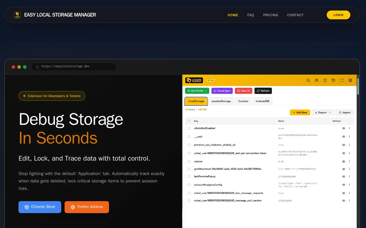 Easy Local Storage Mgr - Step 1 screenshot captured by Lastest