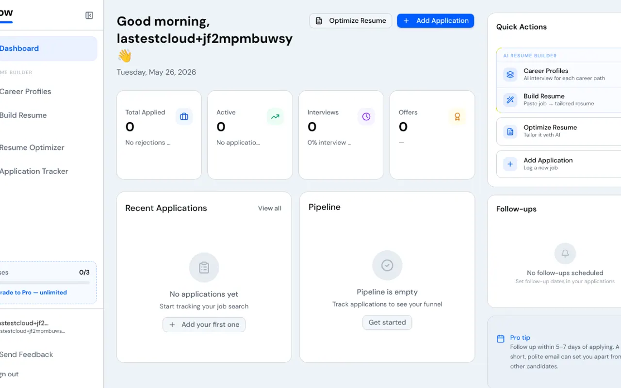 jobflow - Step 1 screenshot captured by Lastest