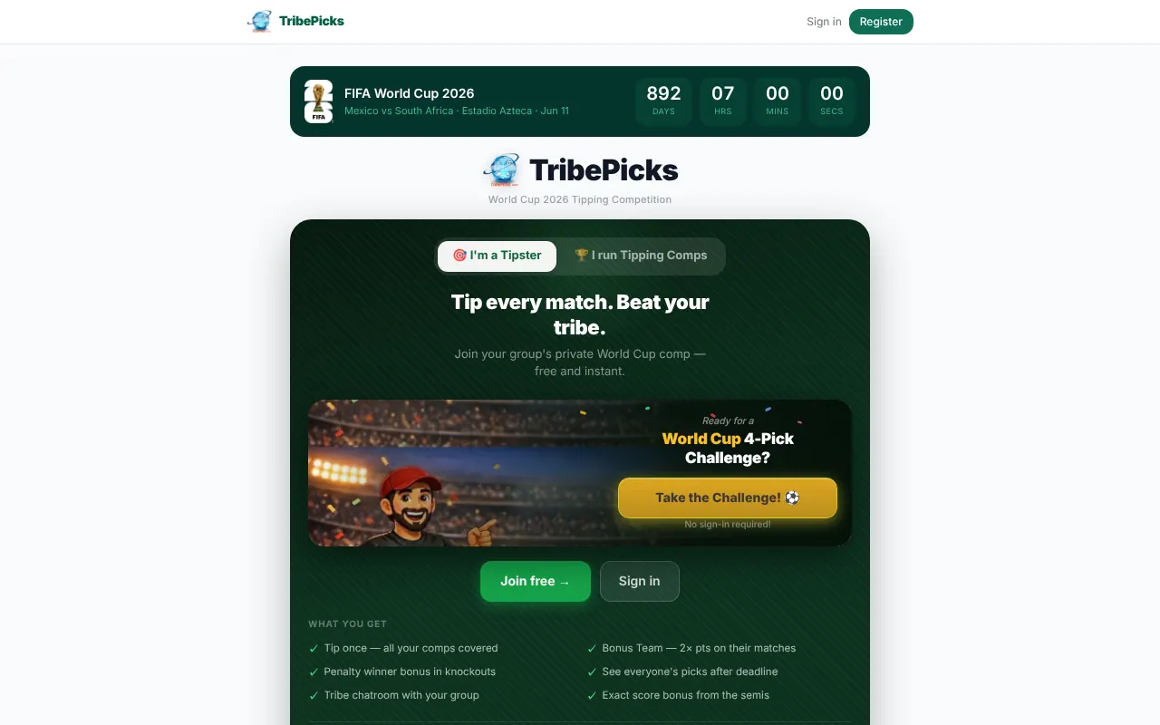 TribePicks - Step 1 screenshot captured by Lastest