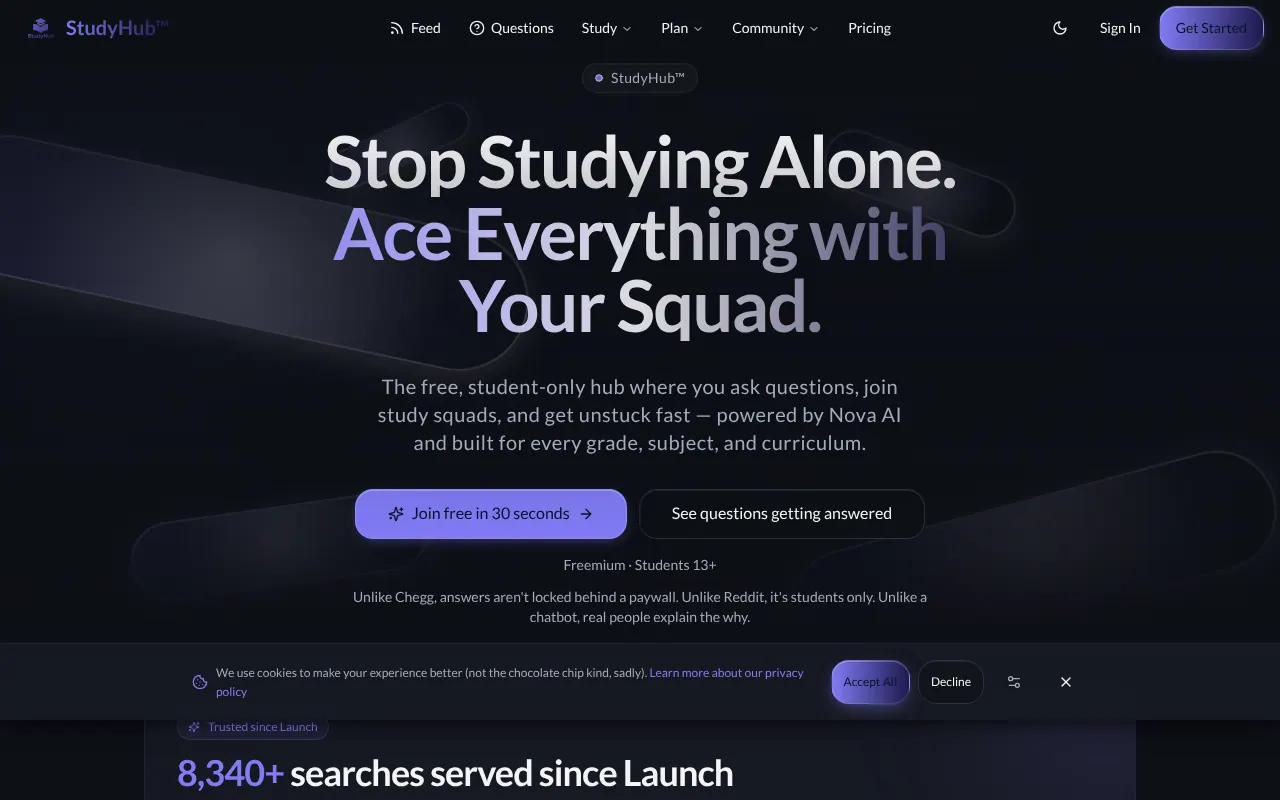 StudyHub - Step 1 screenshot captured by Lastest