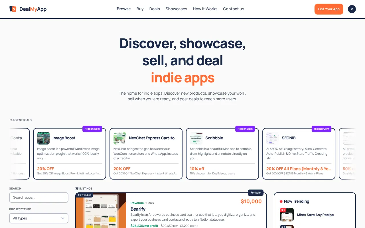 DealMyApp - Step 1 screenshot captured by Lastest