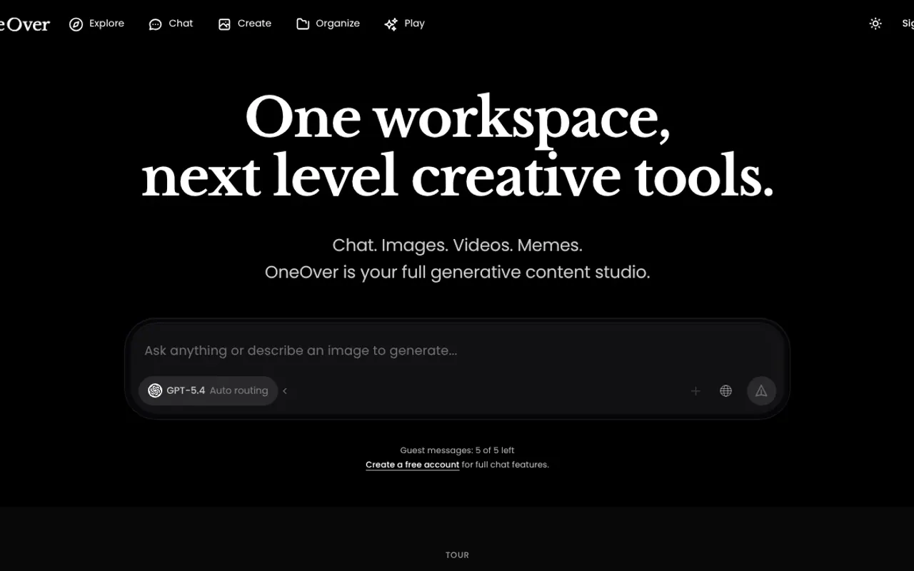 oneover - Step 1 screenshot captured by Lastest