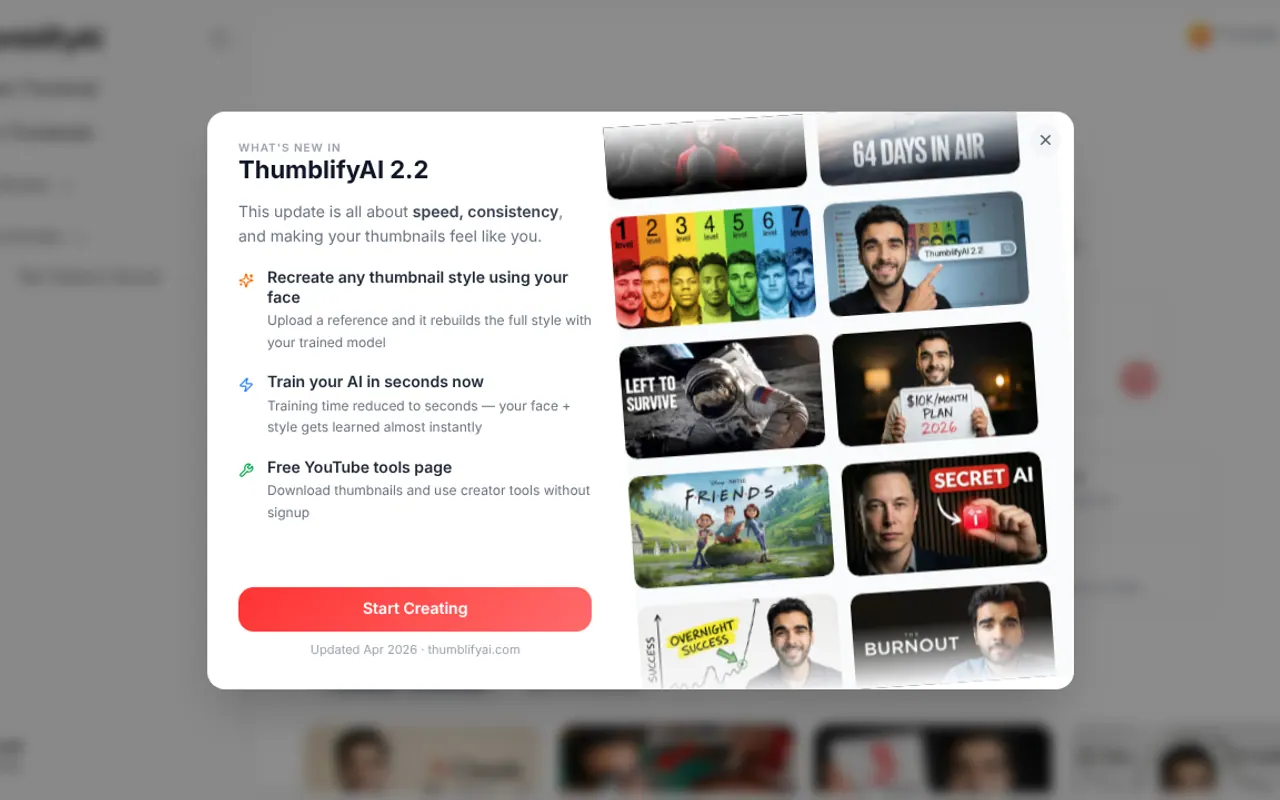 thumblifyai - Step 1 screenshot captured by Lastest