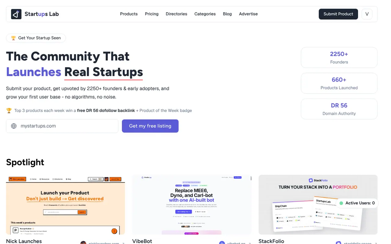 Startups Lab - Step 1 screenshot captured by Lastest