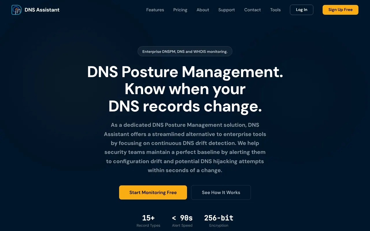dnsassistant - Step 1 screenshot captured by Lastest