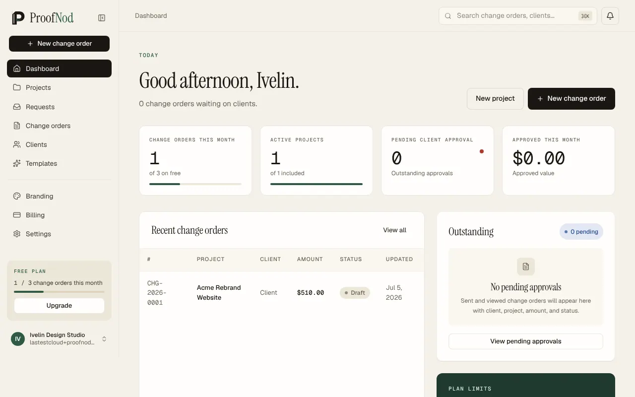 ProofNod - Step 1 screenshot captured by Lastest