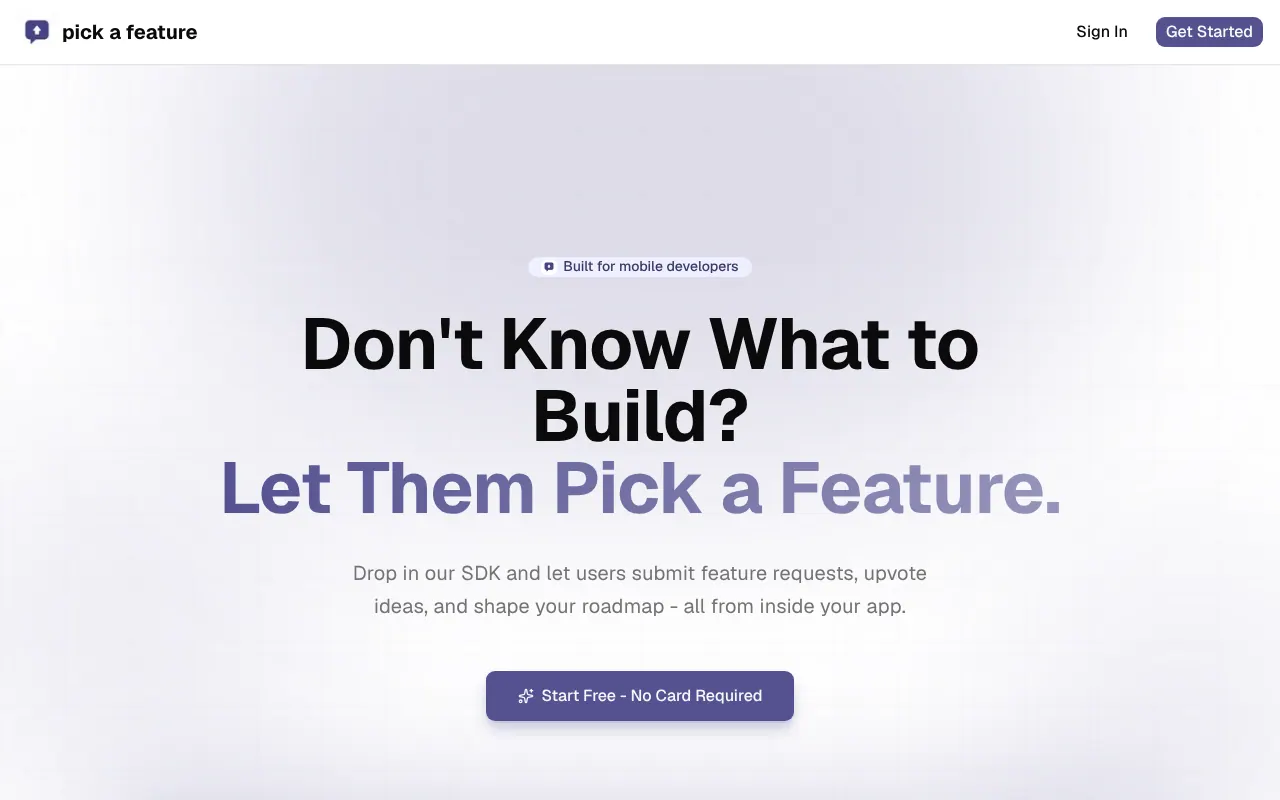 pick a feature - Step 1 screenshot captured by Lastest