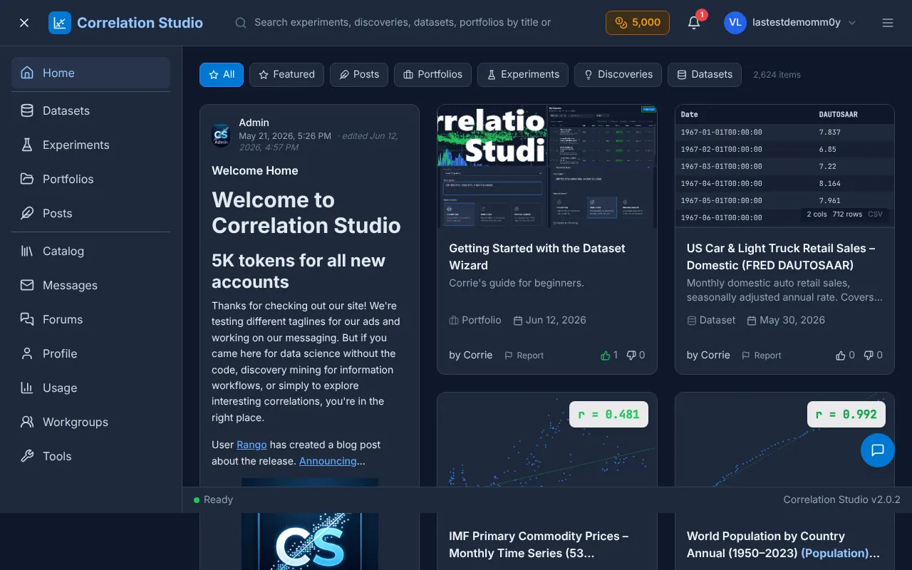 Correlation Studio - Step 1 screenshot captured by Lastest