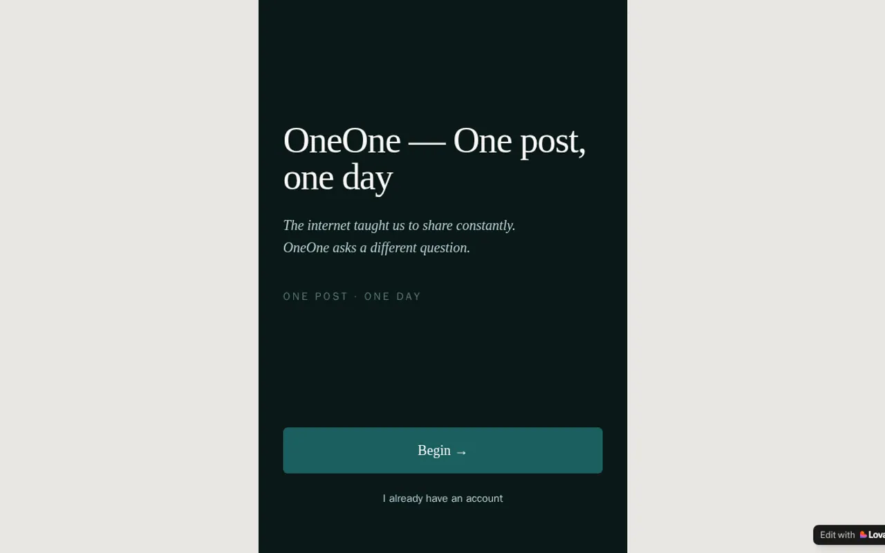 OneOne - Step 1 screenshot captured by Lastest