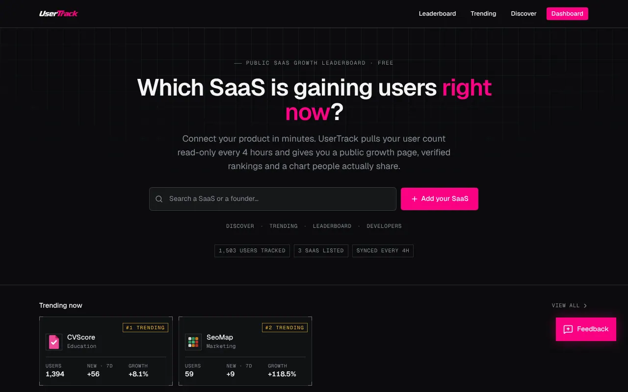 UserTrack - Step 1 screenshot captured by Lastest