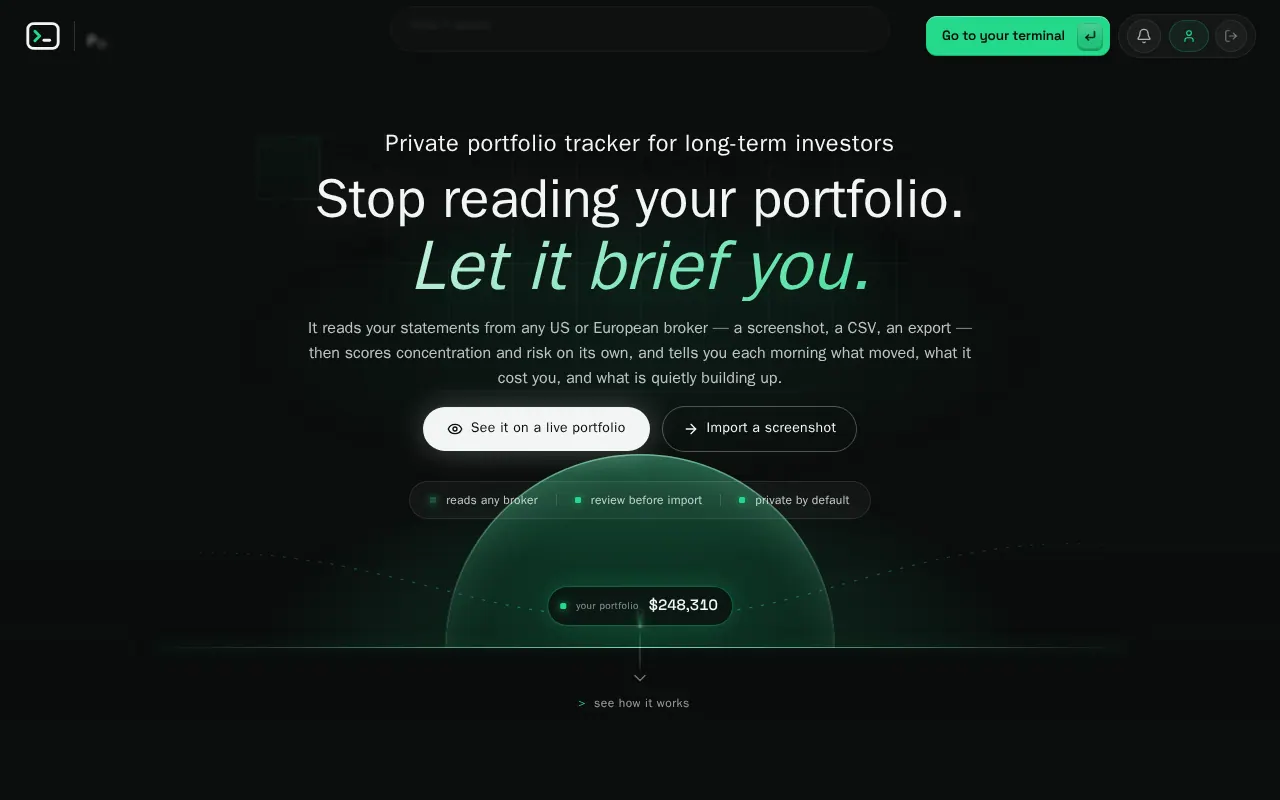 Portfolio Terminal - Step 1 screenshot captured by Lastest