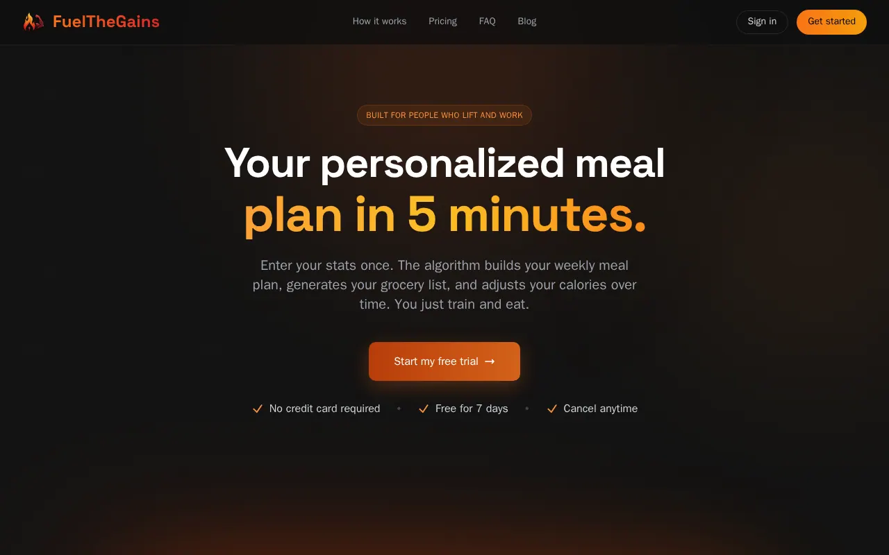 fuelthegains - Step 1 screenshot captured by Lastest