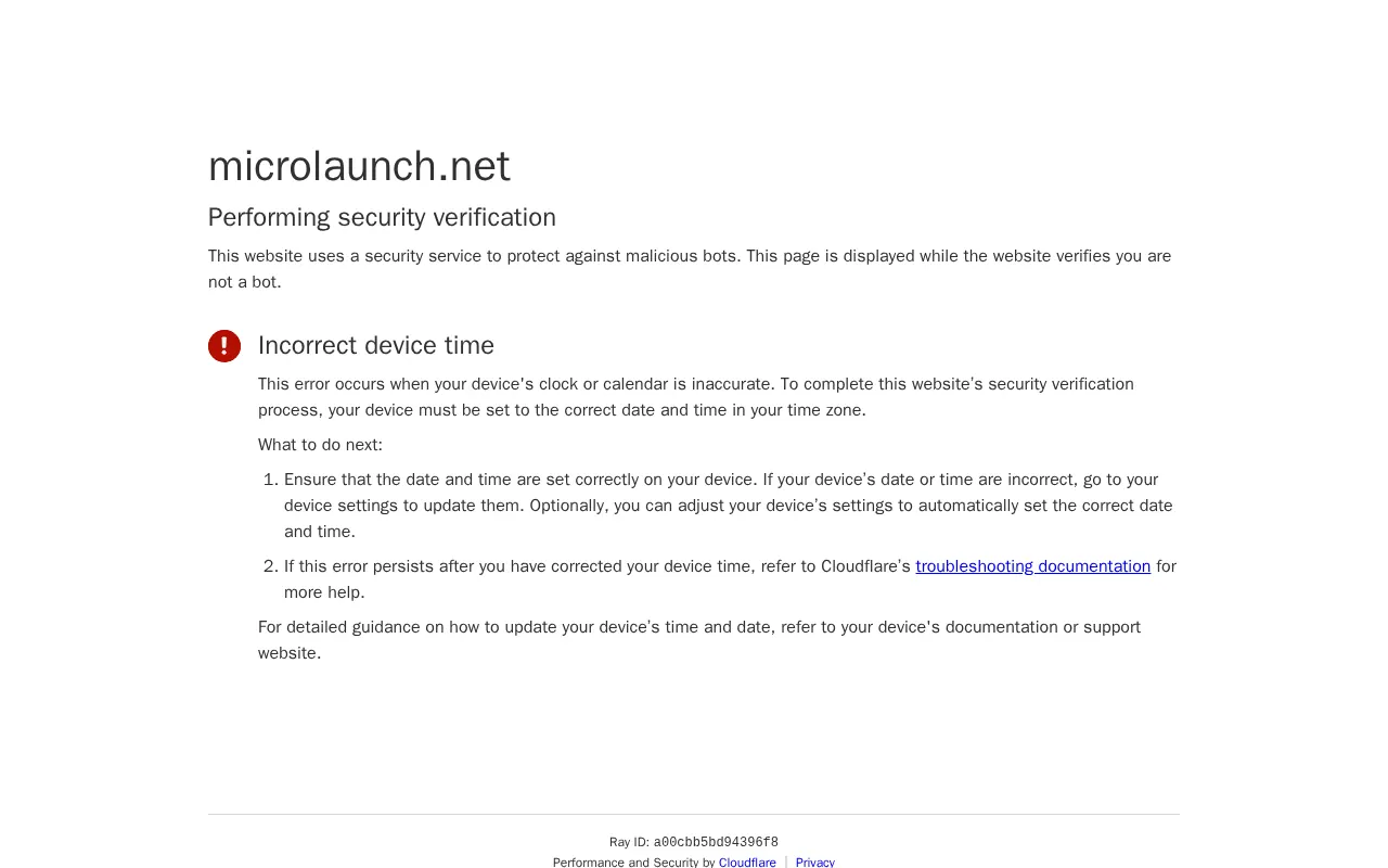microlaunch - Step 1 screenshot captured by Lastest