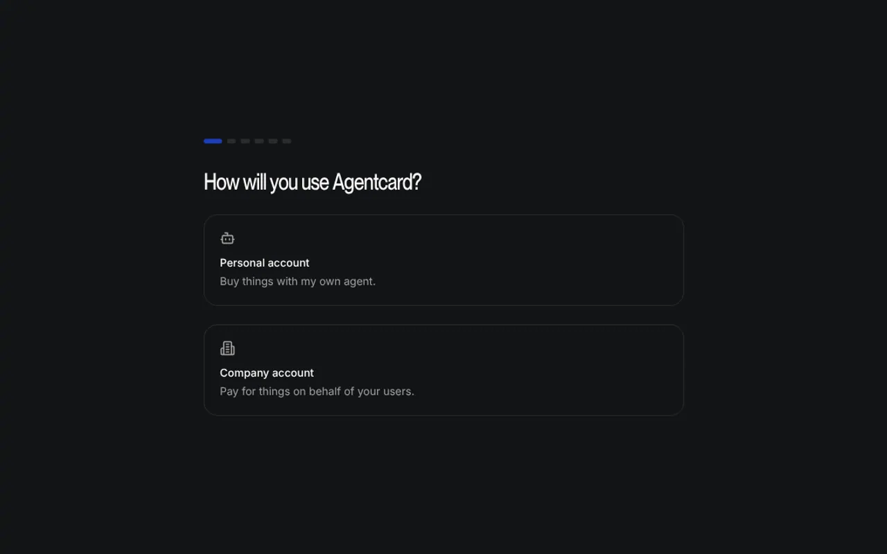 agentcard - Step 1 screenshot captured by Lastest