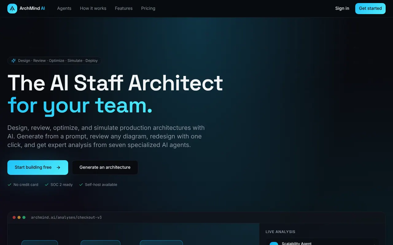 ArchMind AI - Step 1 screenshot captured by Lastest