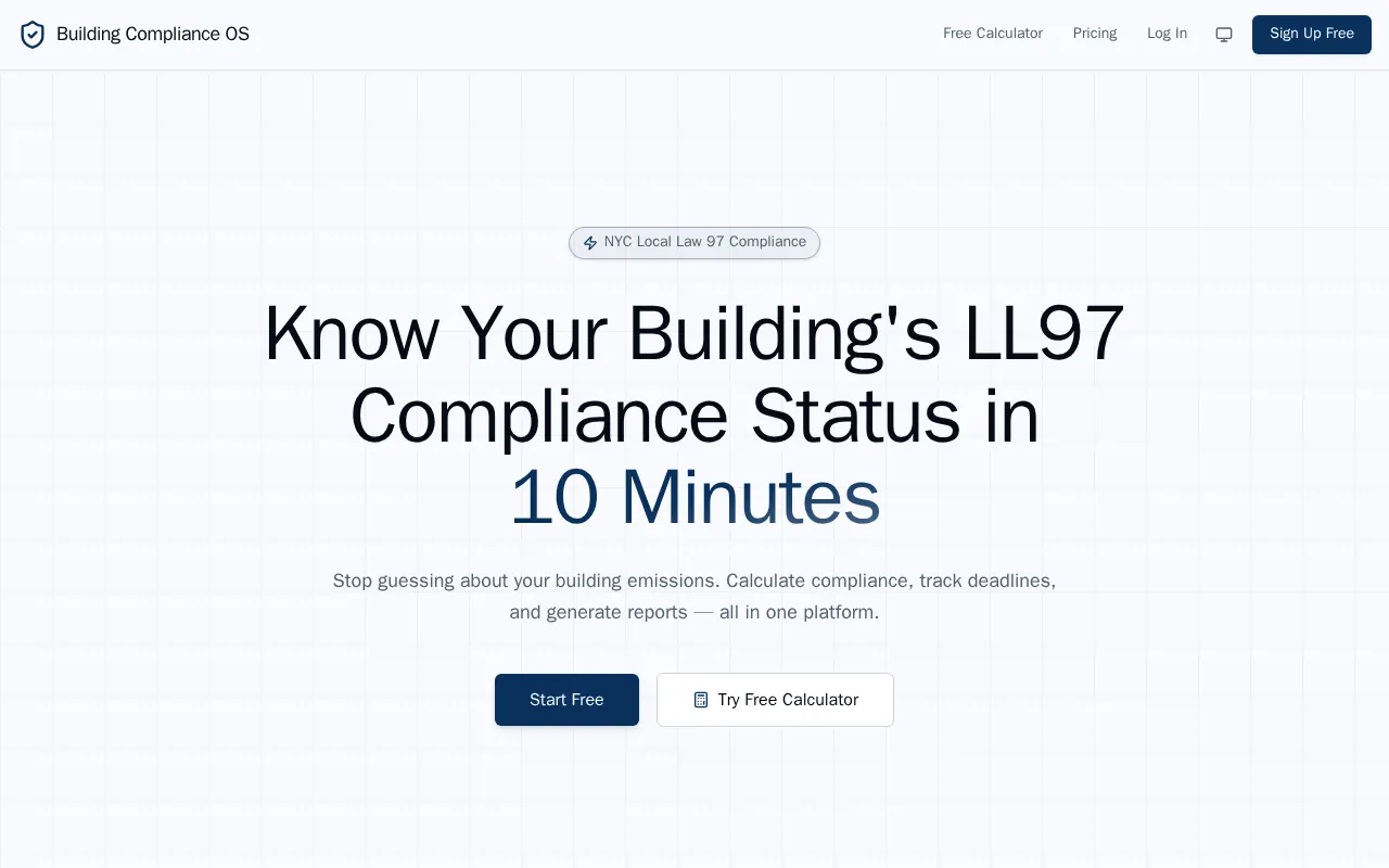 buildingcomplianceos - Step 1 screenshot captured by Lastest