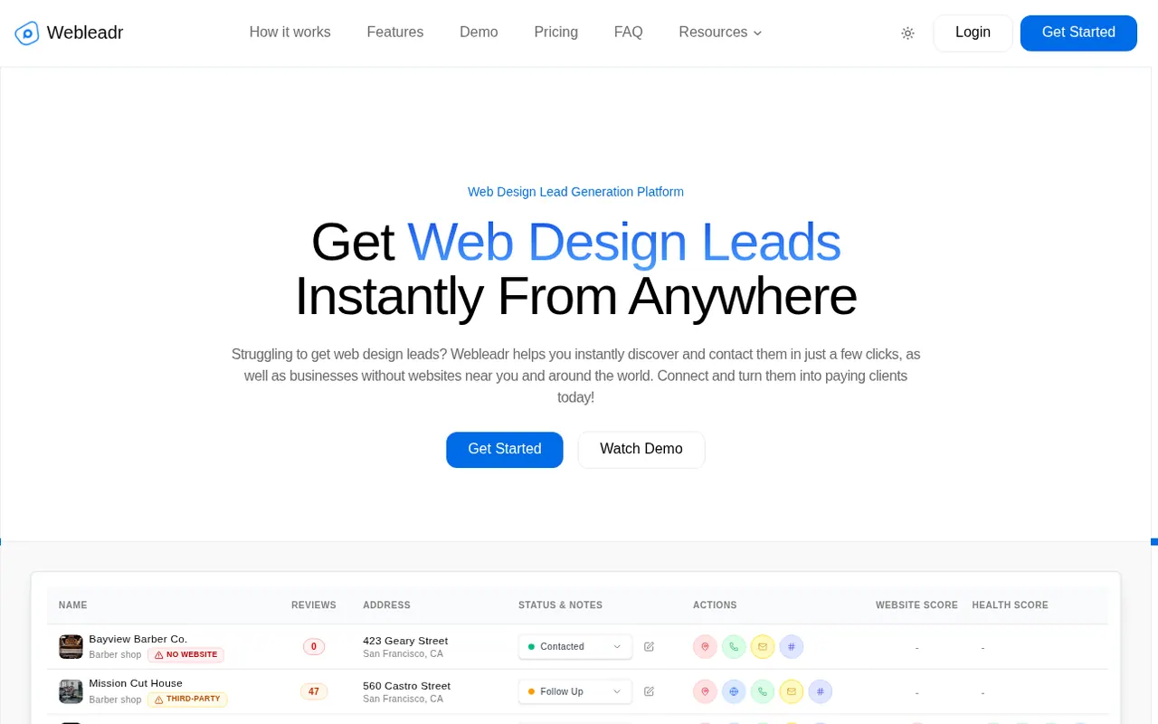 Webleadr - Step 1 screenshot captured by Lastest