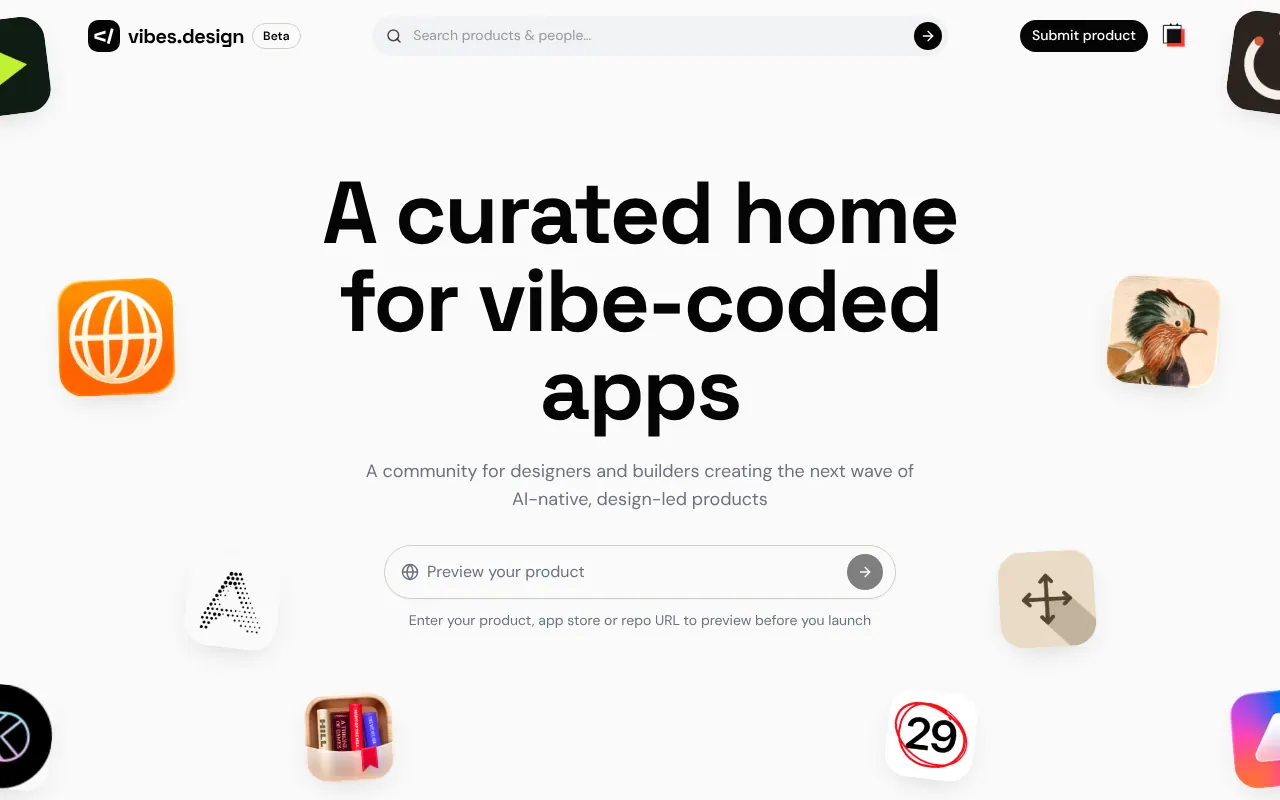 Vibes.design - Step 1 screenshot captured by Lastest