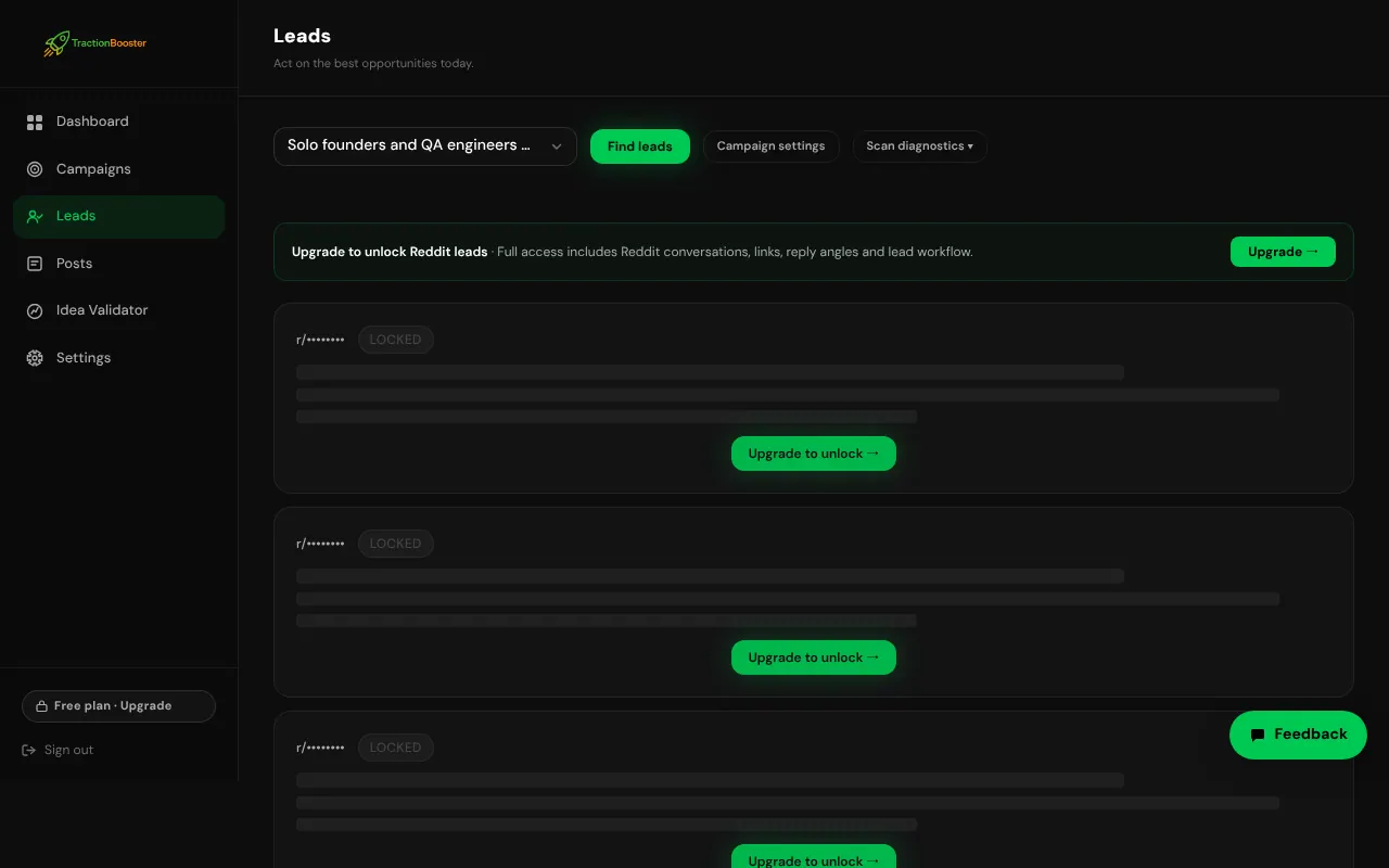 TractionBooster - Step 1 screenshot captured by Lastest