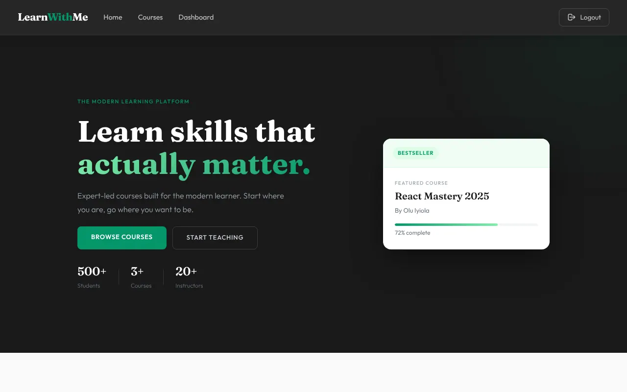 LearnWithMe - Step 1 screenshot captured by Lastest