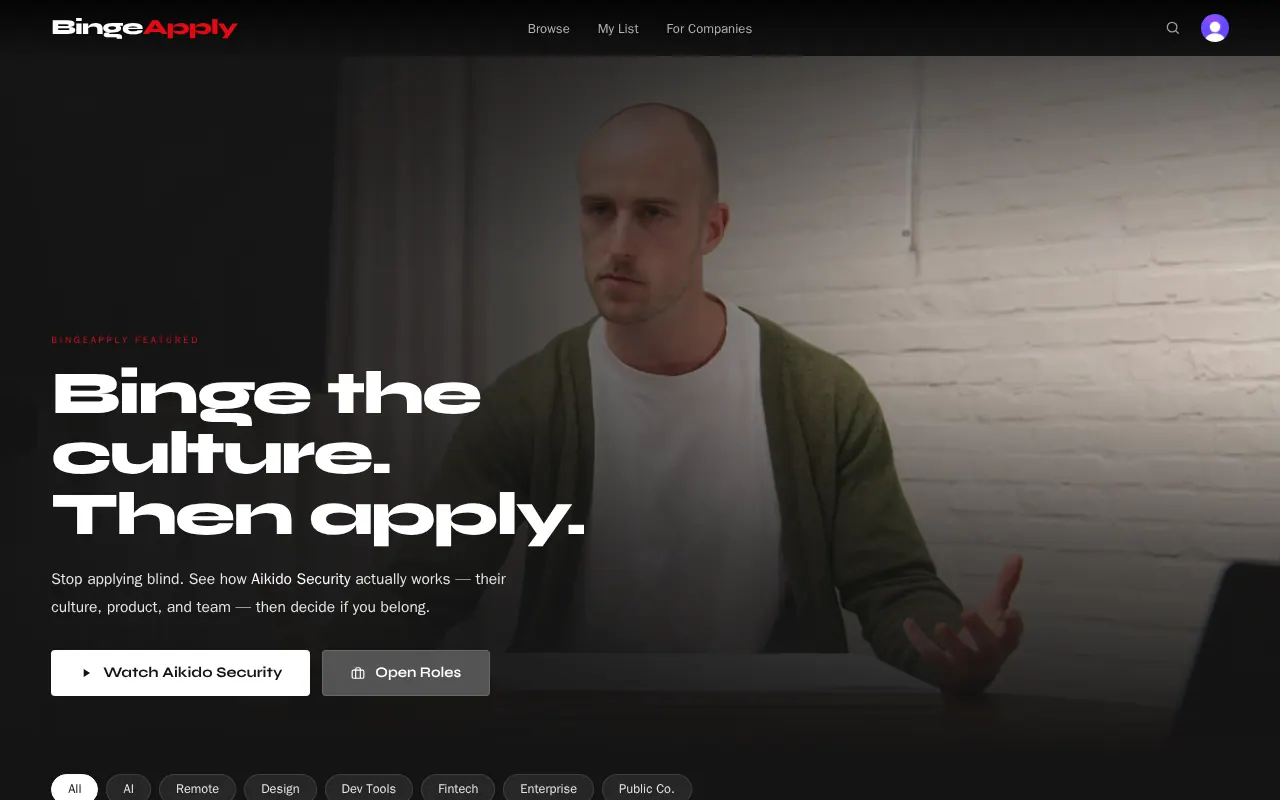 BingeApply - Step 1 screenshot captured by Lastest