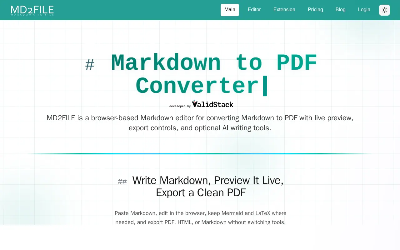 md2file - Step 1 screenshot captured by Lastest