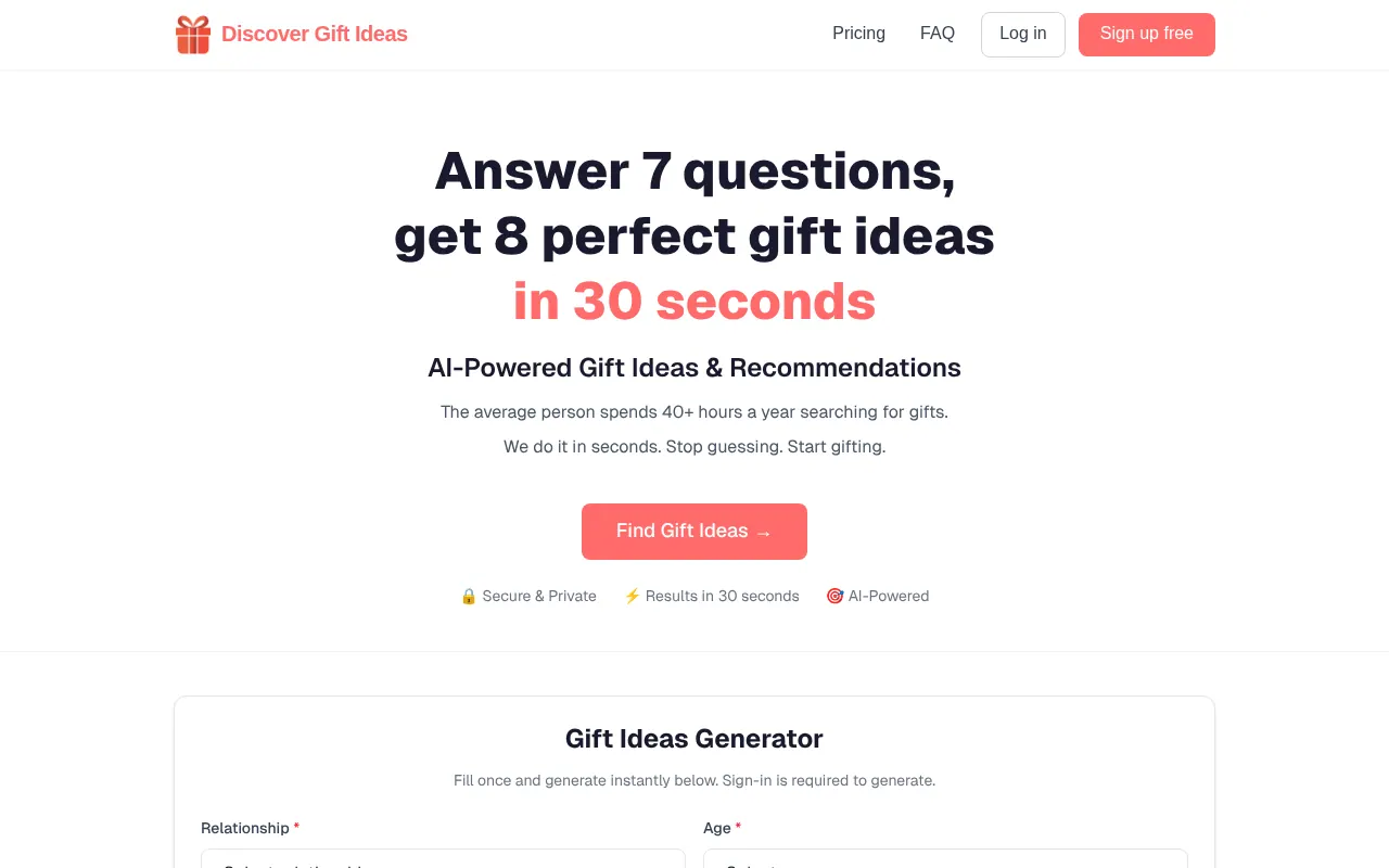Discover Gift Ideas - Step 1 screenshot captured by Lastest