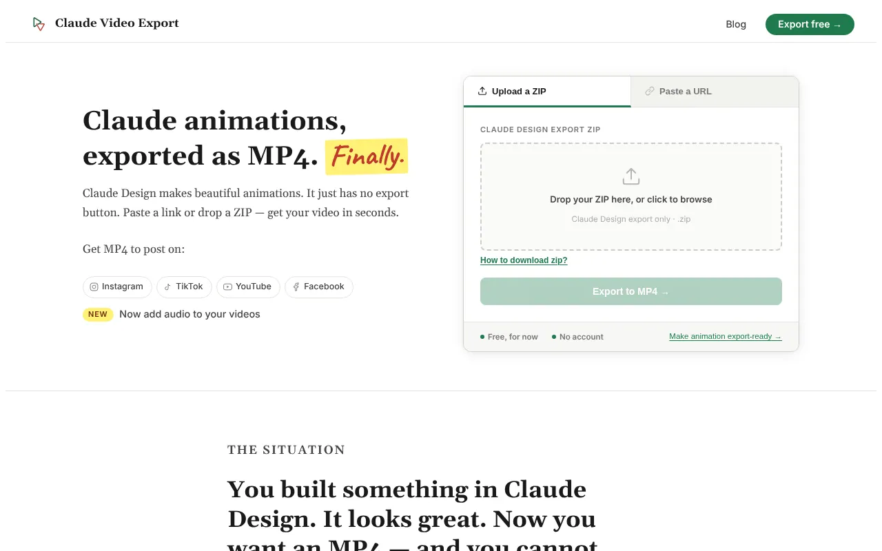 Claude Video Export - Step 1 screenshot captured by Lastest