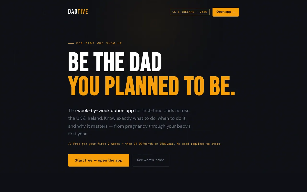 Dadtive - Step 1 screenshot captured by Lastest
