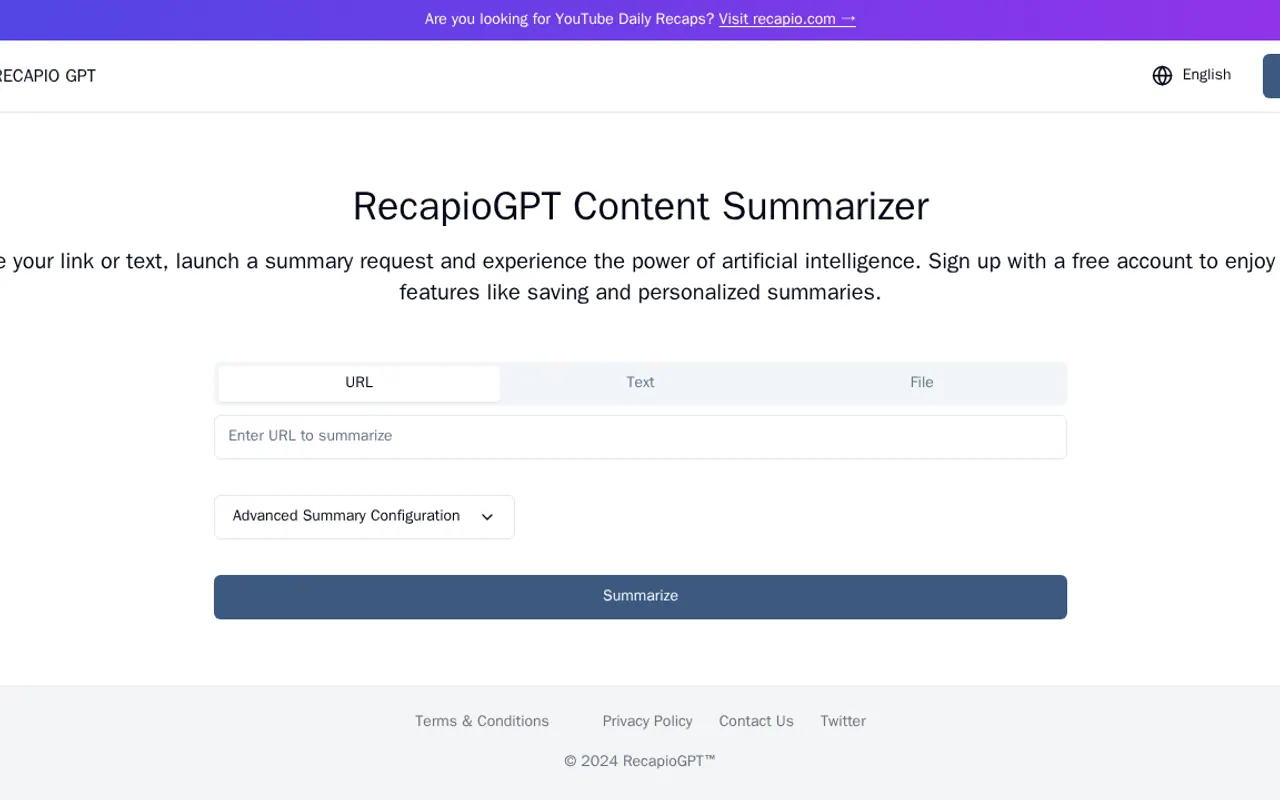 Recapio GPT - Step 1 screenshot captured by Lastest