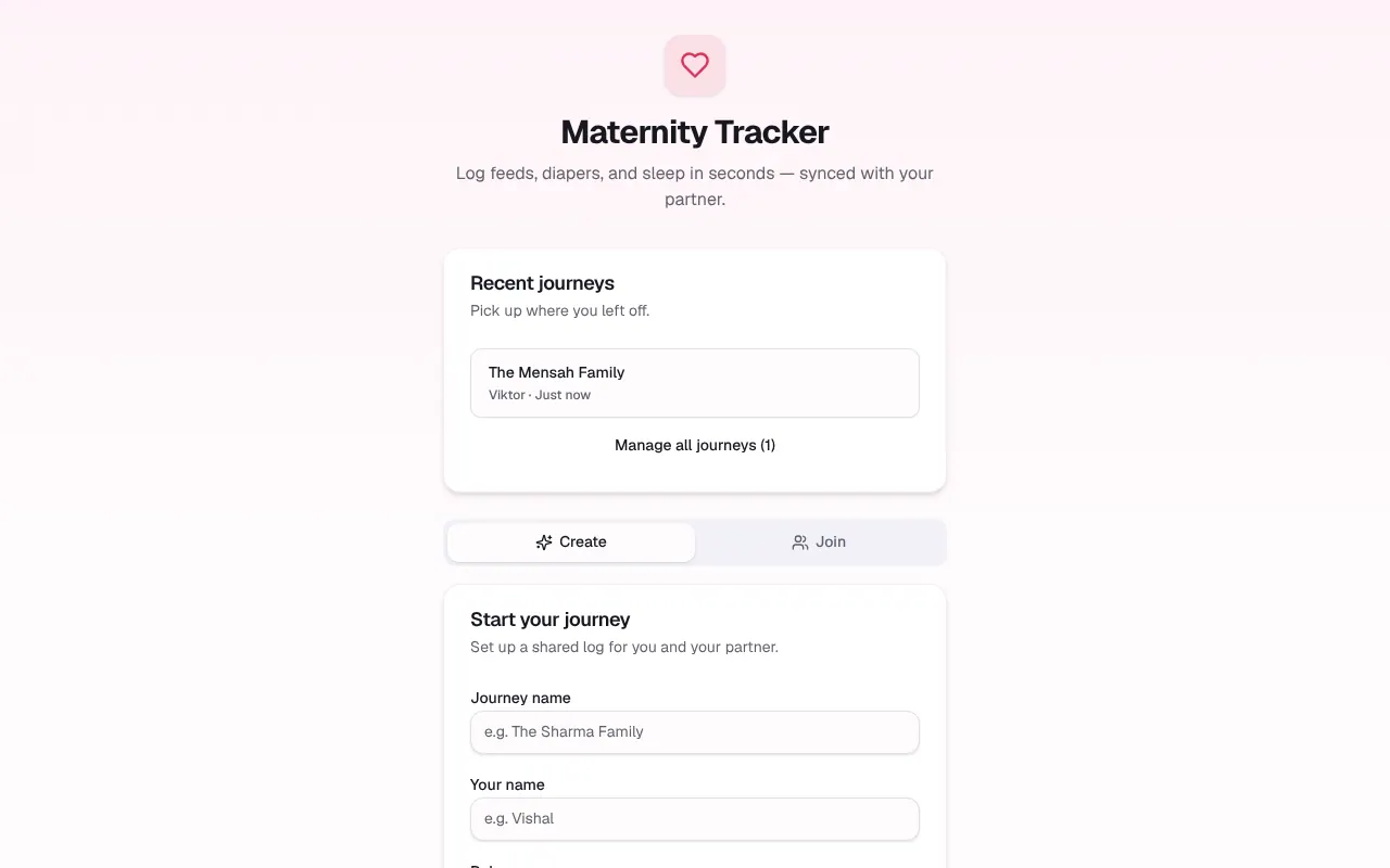 Maternity Tracker - Step 1 screenshot captured by Lastest
