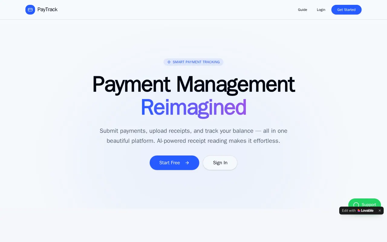 PayTrack - Step 1 screenshot captured by Lastest