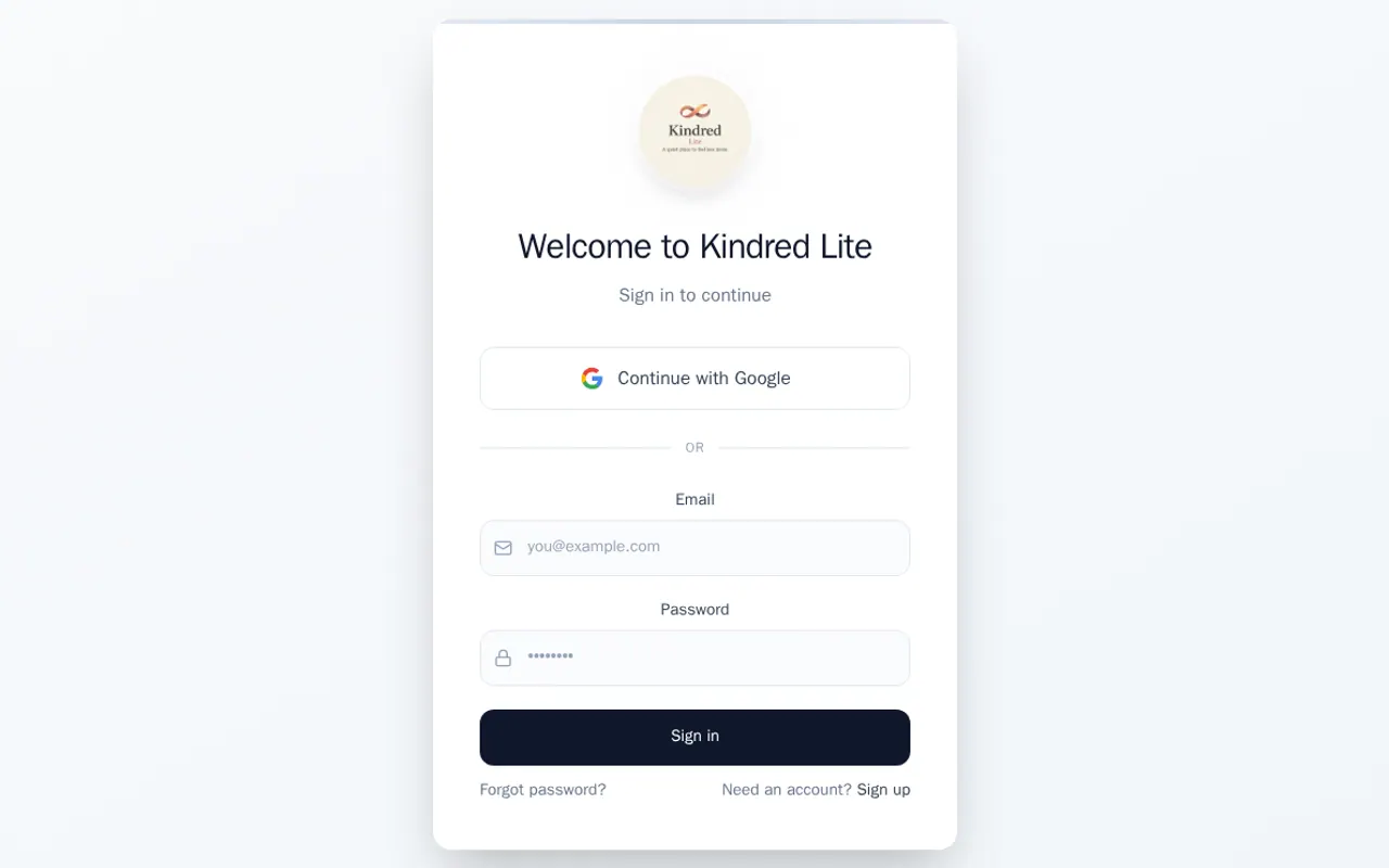 Kindred Lite - Step 1 screenshot captured by Lastest
