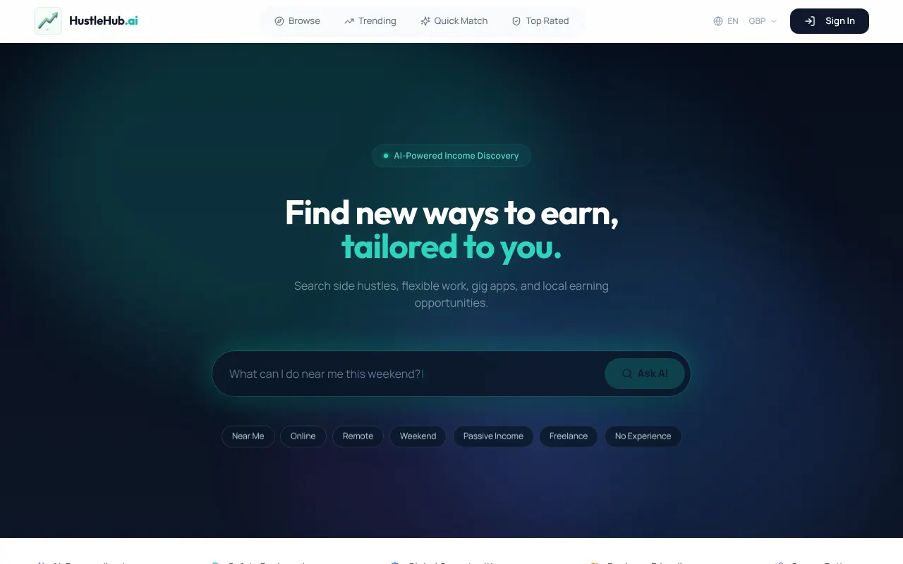 HustleHub AI - Step 1 screenshot captured by Lastest