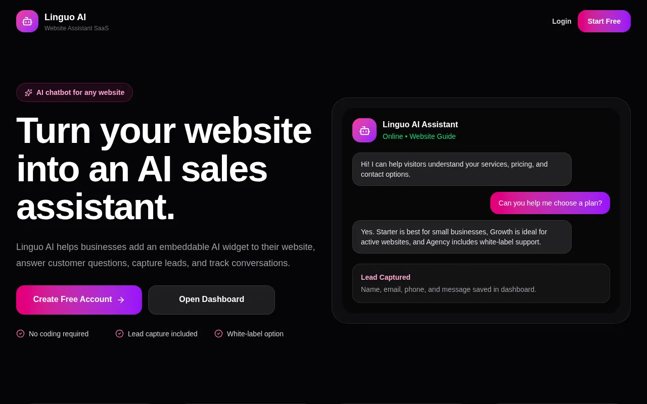 Linguo AI - Step 1 screenshot captured by Lastest
