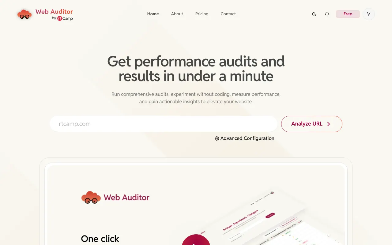 Web Auditor - Step 1 screenshot captured by Lastest