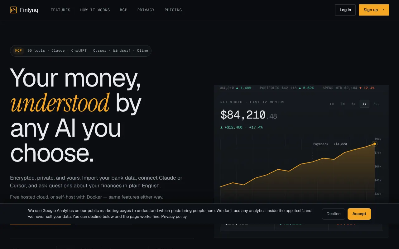 Finlynq - Step 1 screenshot captured by Lastest