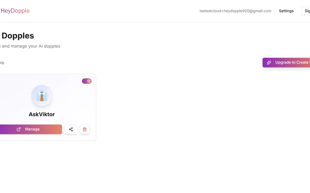 HeyDopple - Step 1 screenshot captured by Lastest
