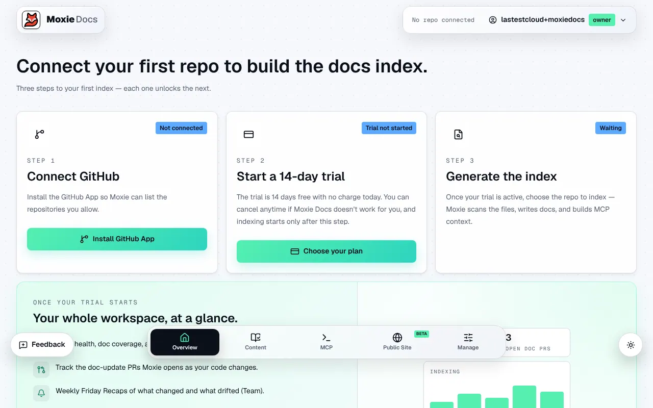 Moxie Docs - Step 1 screenshot captured by Lastest