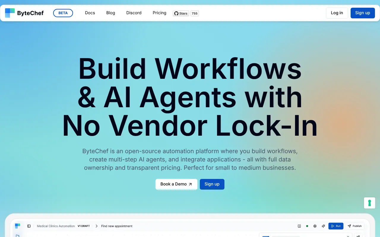 ByteChef - Step 1 screenshot captured by Lastest