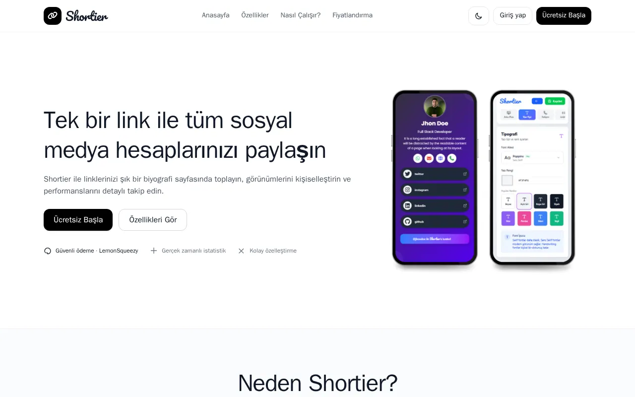 Shortier - Step 1 screenshot captured by Lastest