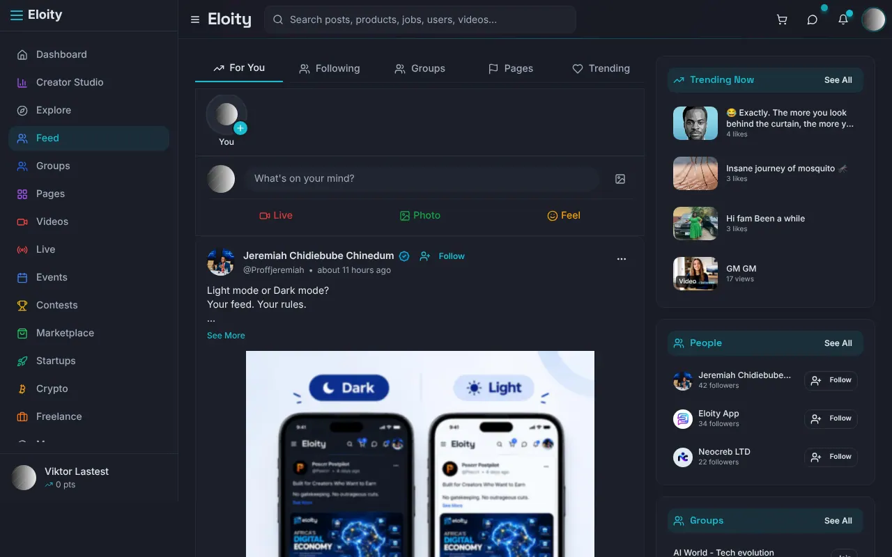 Eloity - Step 1 screenshot captured by Lastest