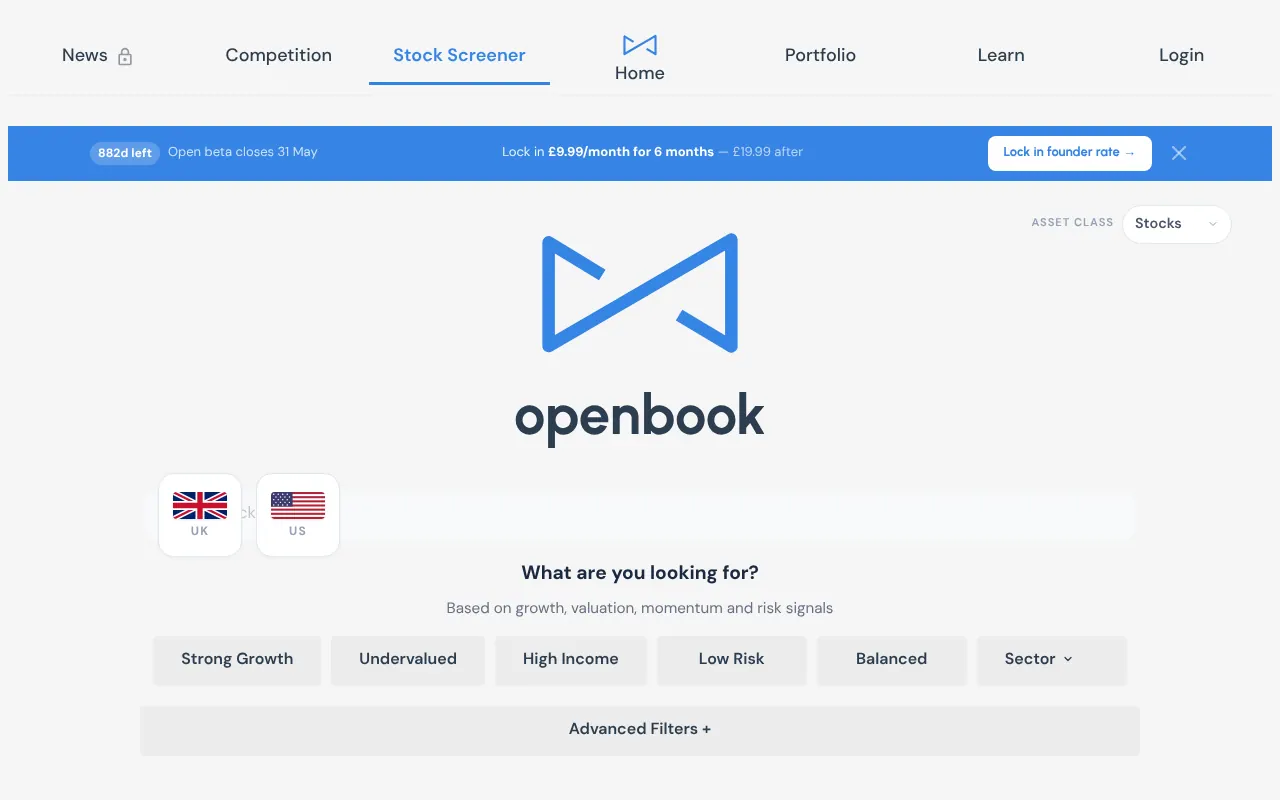 Openbook Analytics - Step 1 screenshot captured by Lastest