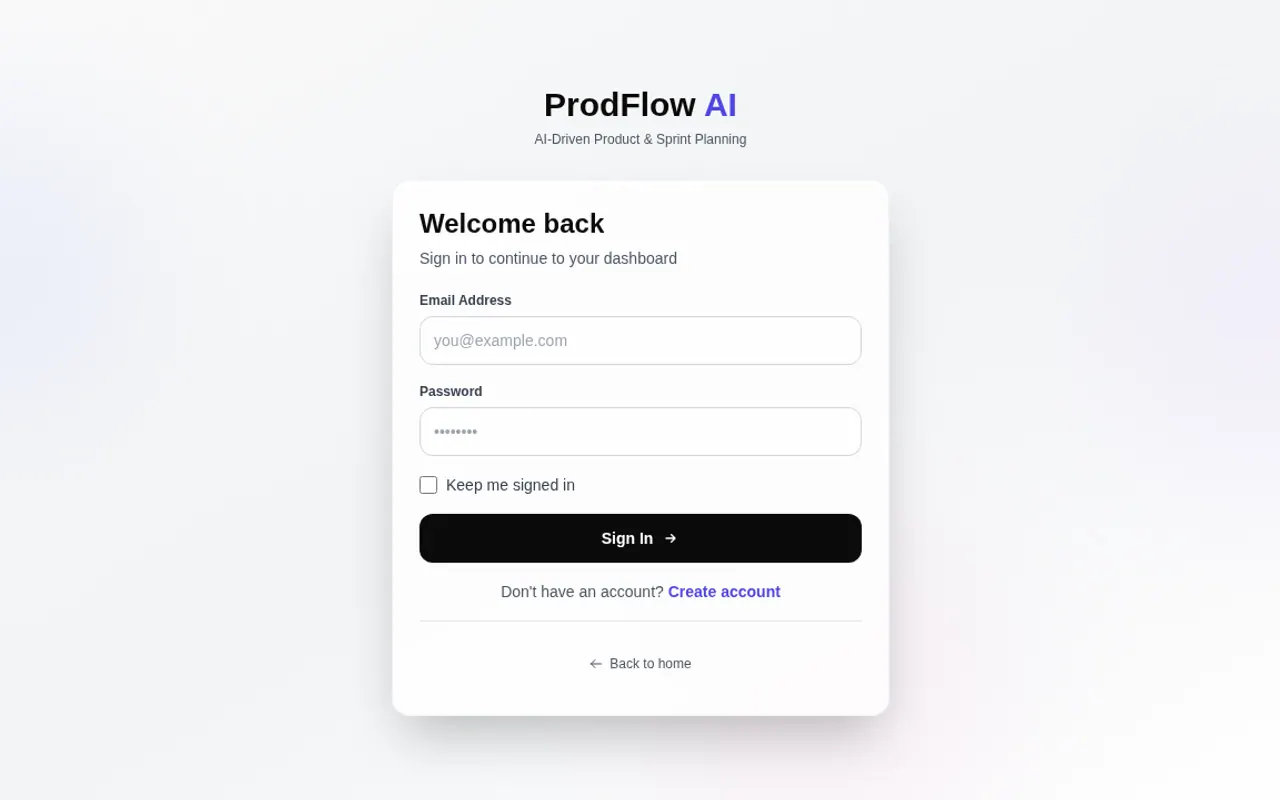 ProdFlow AI - Step 1 screenshot captured by Lastest