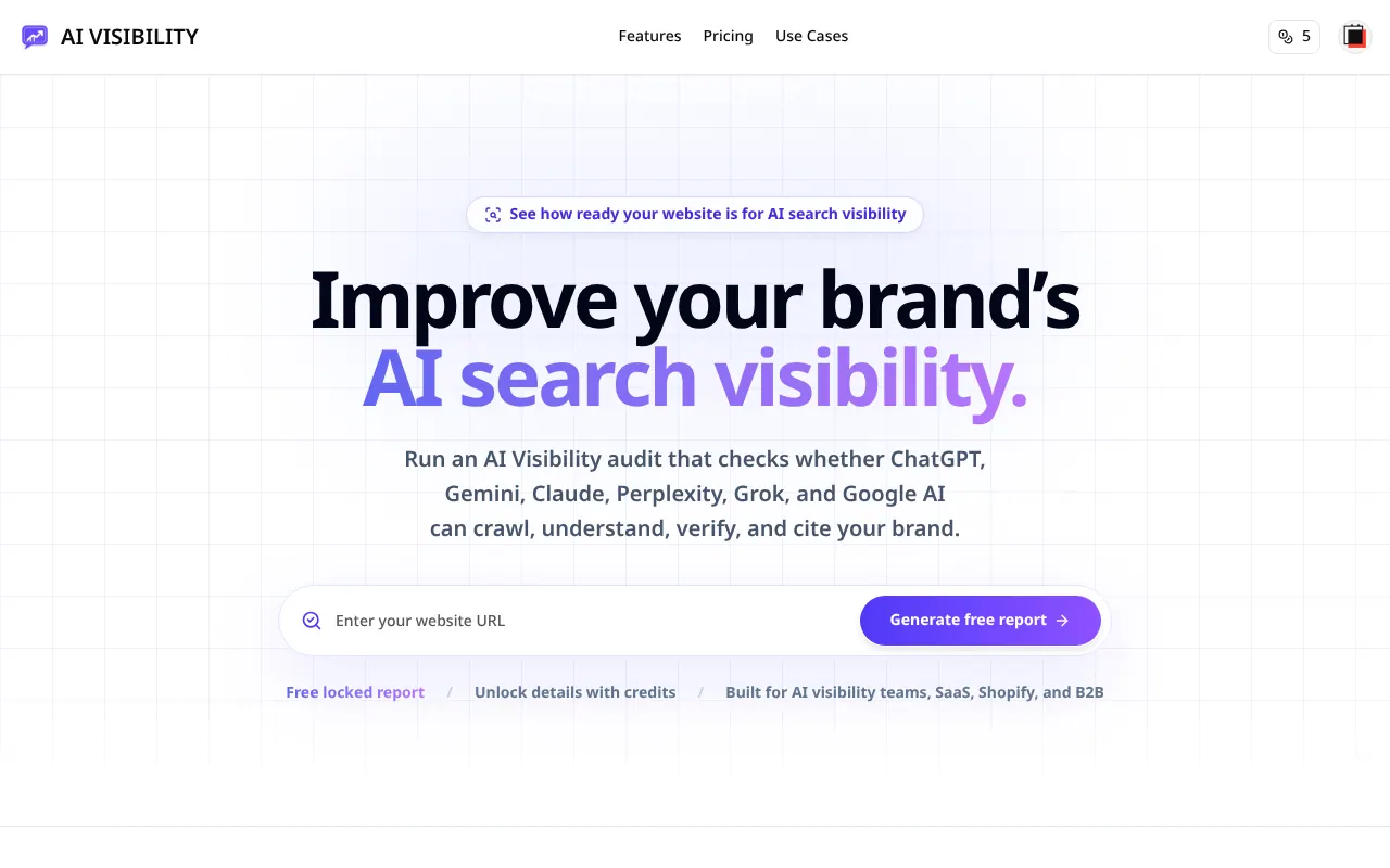 ai-visibility - Step 1 screenshot captured by Lastest