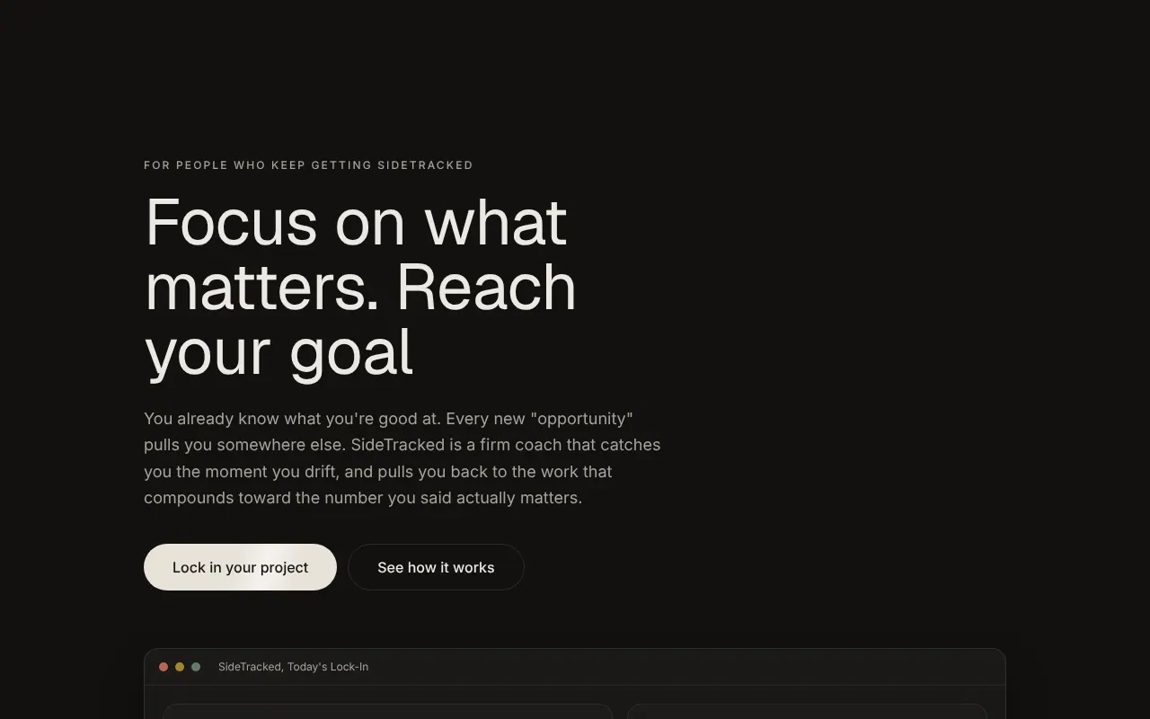 SideTracked - Step 1 screenshot captured by Lastest