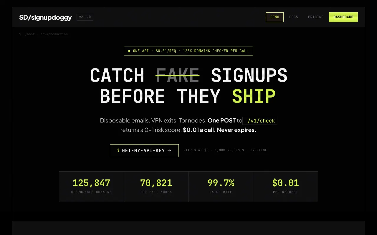 signupdoggy - Step 1 screenshot captured by Lastest