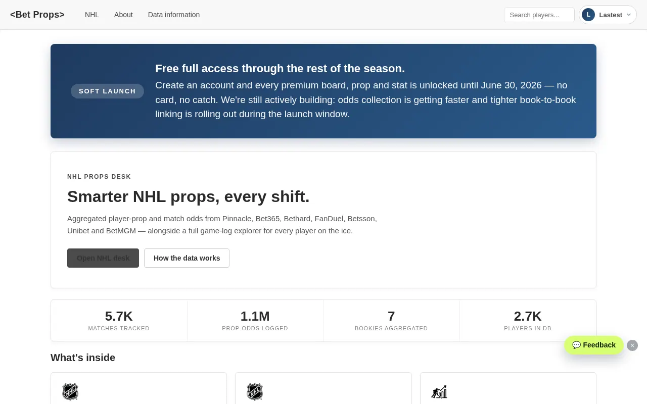 BetProps - Step 1 screenshot captured by Lastest