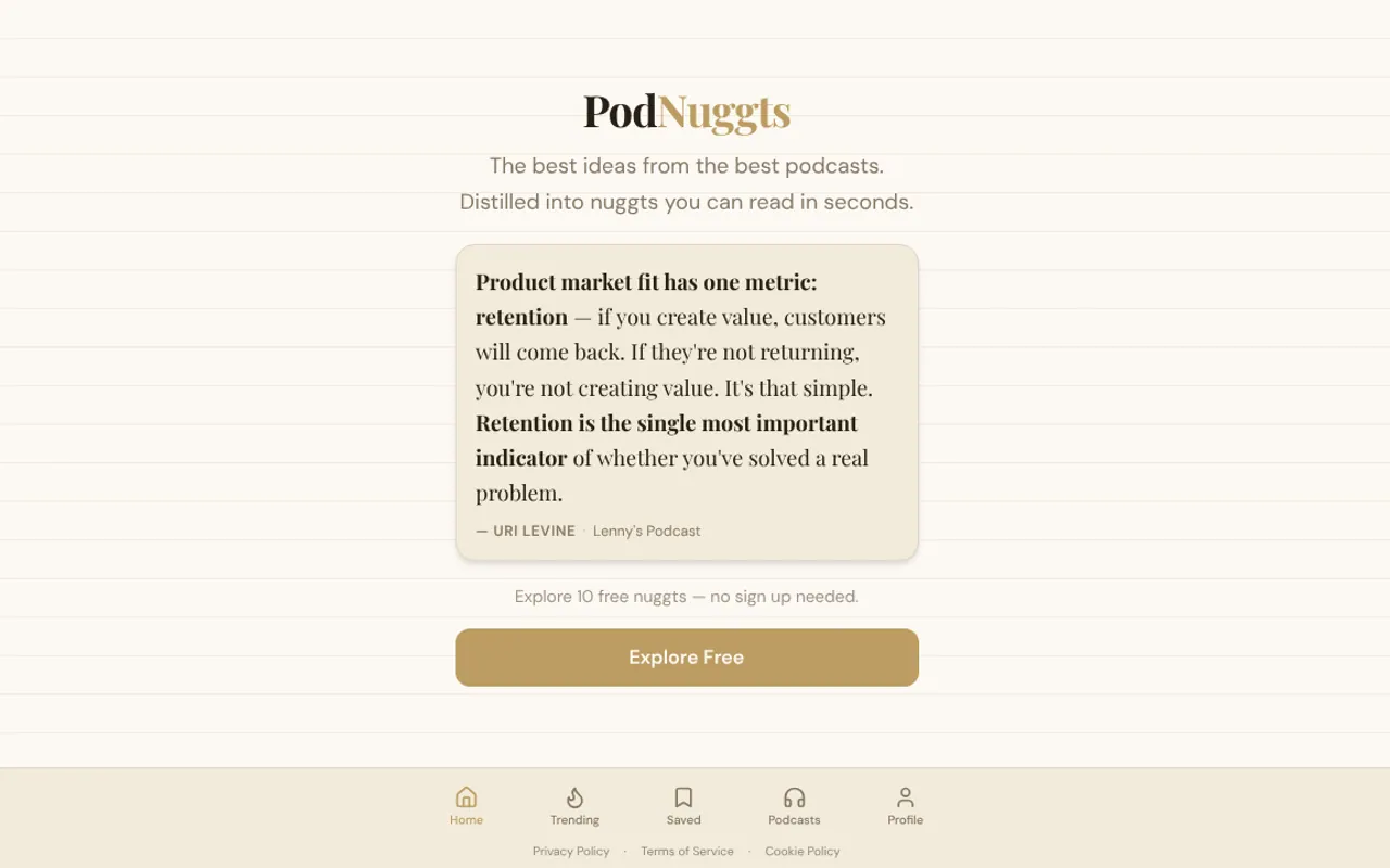 podnuggts - Step 1 screenshot captured by Lastest