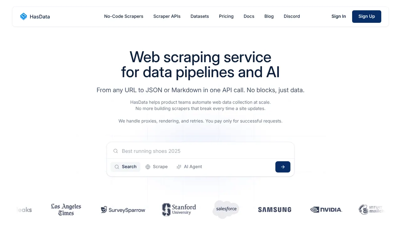 HasData - Step 1 screenshot captured by Lastest